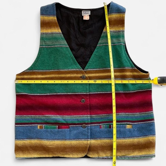Vintage Palmetto’s Earthy Rainbow Striped Wool Vest L - Picture 4 of 6